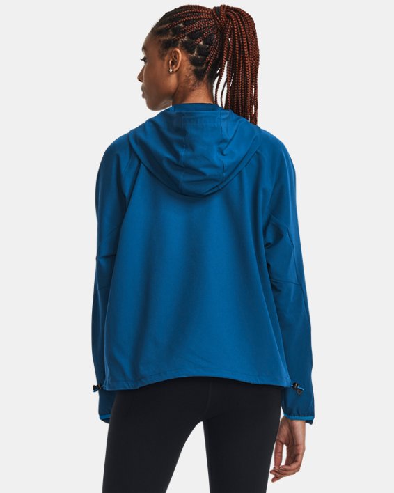 Women's UA Unstoppable Hooded Jacket in Blue image number 1